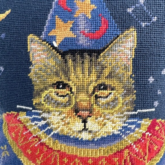 Stephanie Stouffer Pillow Wizard Cat Lady Halloween Celestial Sorcerer Fortune - Picture 2 of 10